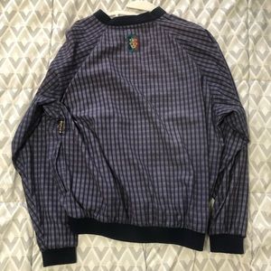 Sunice nylon pullover purple plaid golf jacket